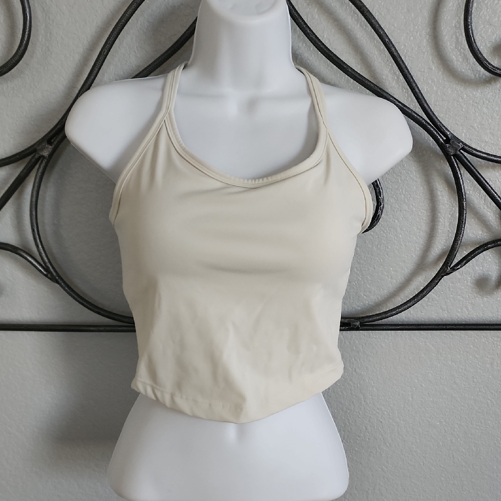 Padded Women's Cream Crop Top